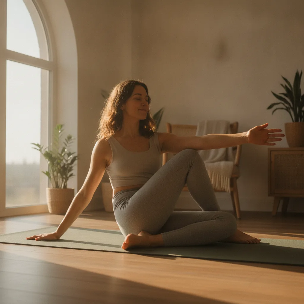 Reclined spinal twist pose